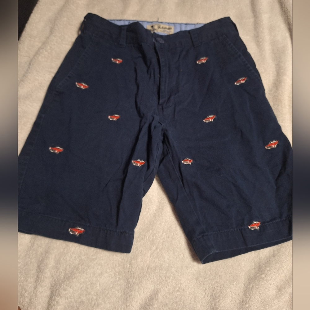 Men's Navy Embroidered Shorts